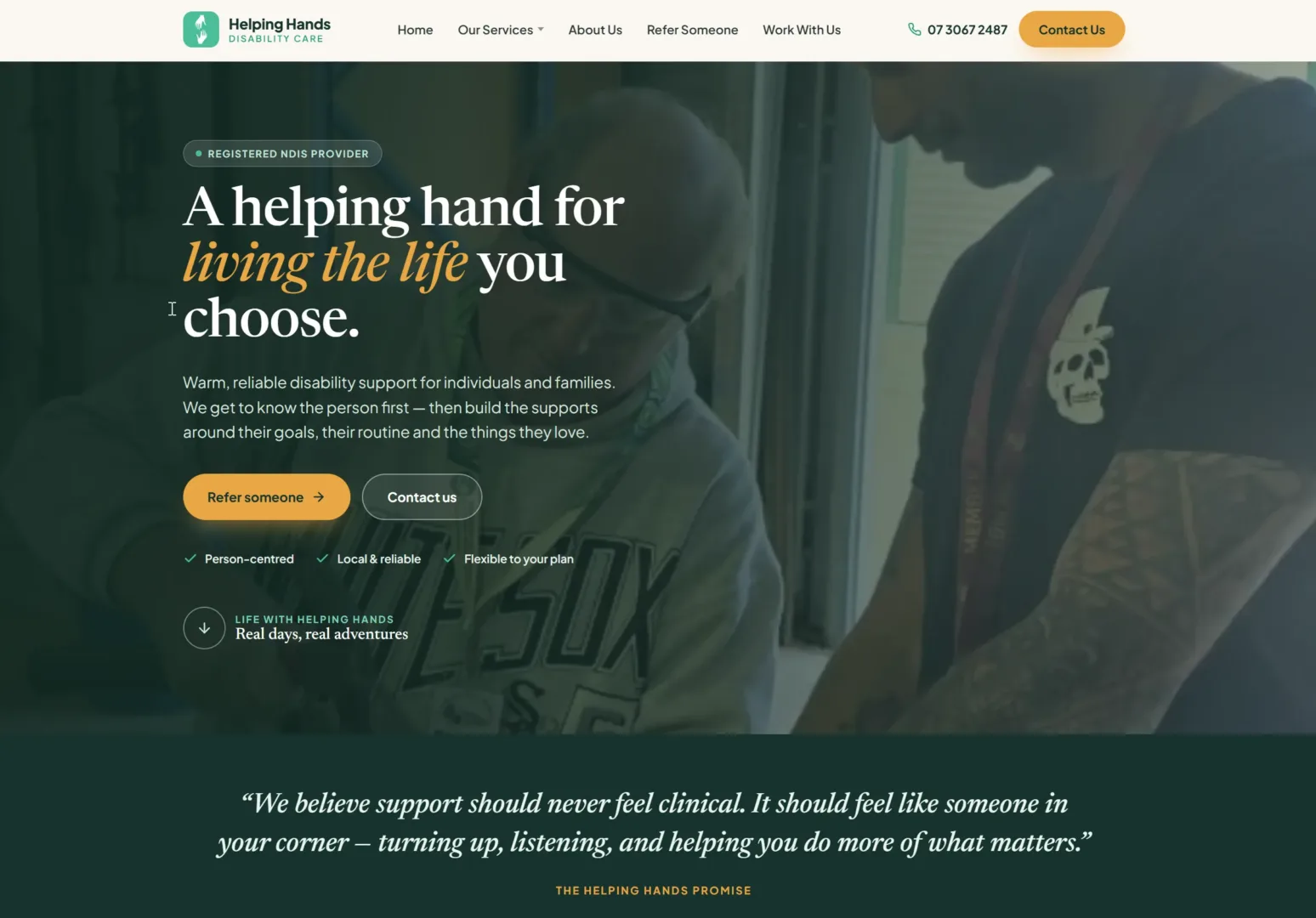 Screenshot of the hhdc.au website