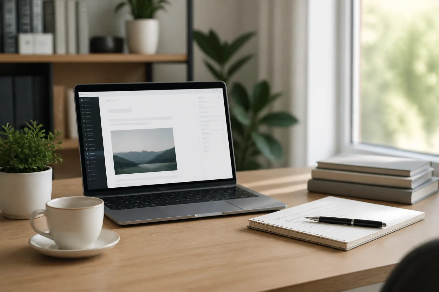 WordPress editor open on a laptop with an SEO suggestions panel visible